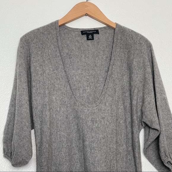 Banana Republic Gray 100% Cashmere Knitted Half Sleeve Tunic Sweater Dress Sm - Picture 7 of 7